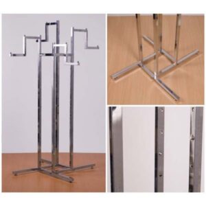 125120 Free Standing Clothes Rail Four Stepped Arms