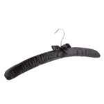 210350 Black Shaped Satin Hangers (100 Pack)