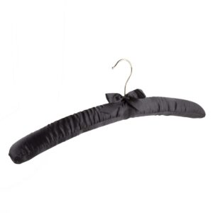 210350 Black Shaped Satin Hangers (100 Pack)