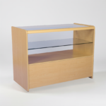 390800 Wooden Shop Counter with GlassWood Shelf