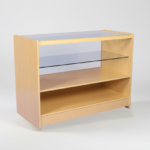 390800 Wooden Shop Counter with GlassWood Shelff