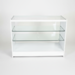 390835, 390836 White Wooden Full Glass Showcase Counter
