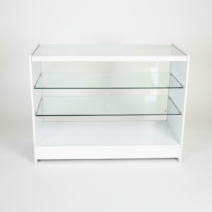 390835, 390836 White Wooden Full Glass Showcase Counter