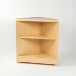 390860 Maple Wooden Shop Counter Corner with Wooden Shelf