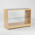 390865 Wooden Shop Counter with Glass Shelf 1200mm