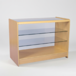 390875 White Wooden Full Glass Showcase Counter