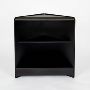 Black Wooden Shop Counter Corner with Wooden Shelf (1)