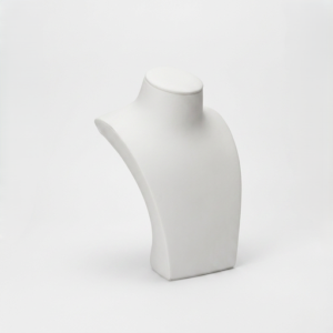 White Leatherette Necklace Bust (1)