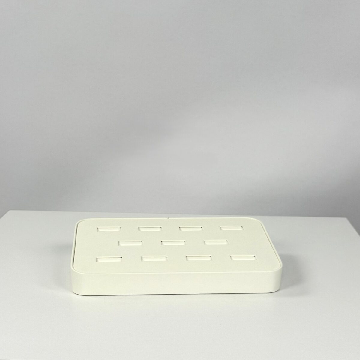 White Leatherette Ring Tray 11 Rings (2)