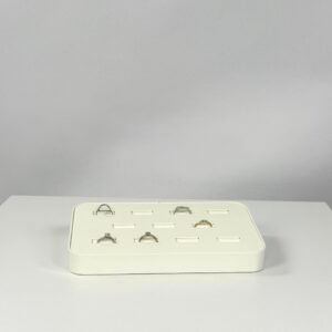 White Leatherette Ring Tray 11 Rings (3)