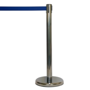 162211 Stainless steel retractable queue barrier (2pk) Blue belt