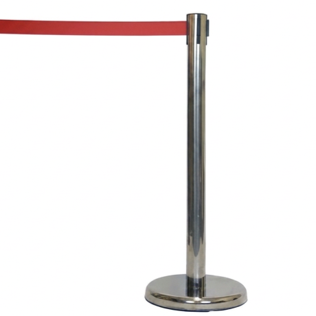 162212 Stainless steel retractable queue barrier (2pk) Red belttt 162212 Stainless steel retractable queue barrier (2pk) Red belttt
