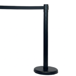 162213 Black retractable queue barrier (2pk) Black
