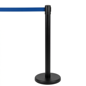 162214 Black retractable queue barrier (2pk) Blue