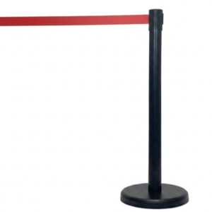 162215 Black retractable queue barrier (2pk) Red